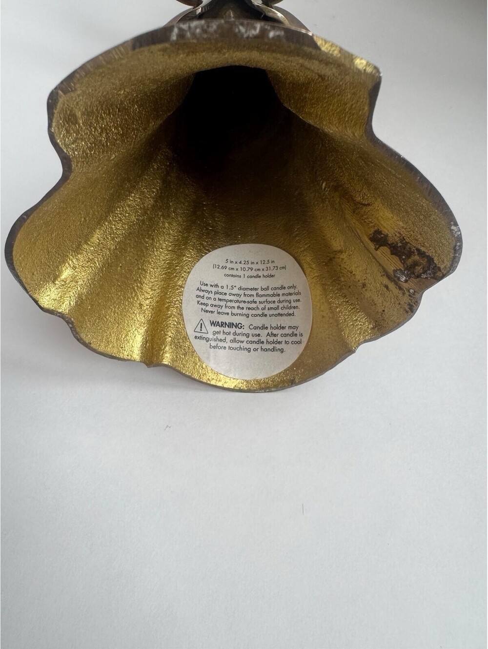 Vintage Christmas 1970s Brass Angel Candle Holder — Extended Wings 12.5” Large - Picture 9 of 12